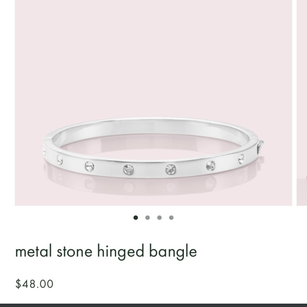 Kate space metal stone hinged bangle